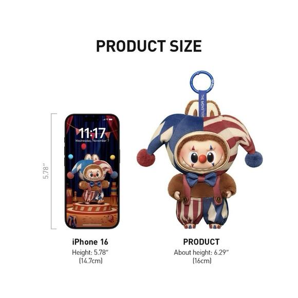 Authe WHY SO SERIOUS Series Plush Doll New  Flame Clown LaBuBu Popmart - Picture 3 of 4